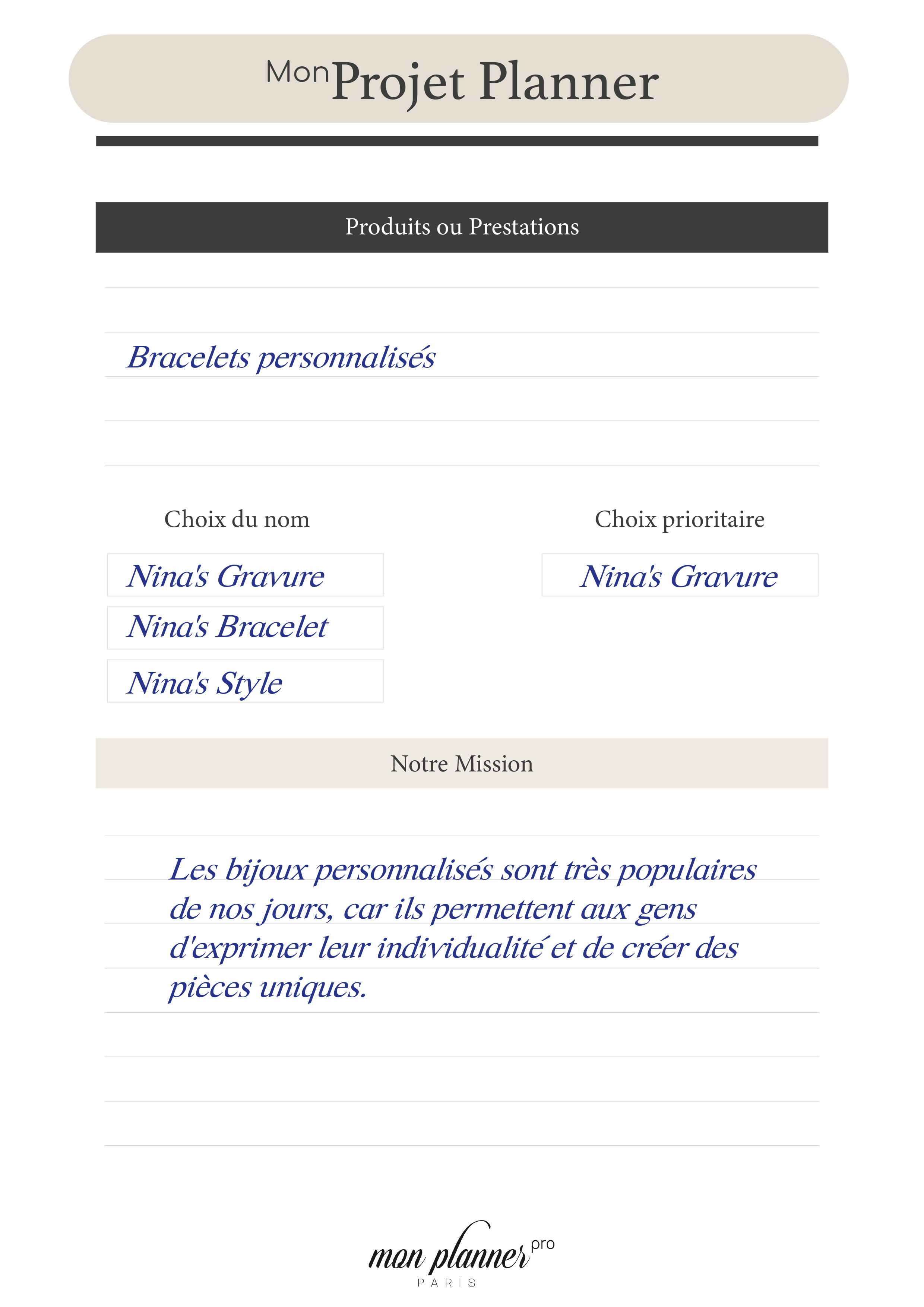 Produits ou Prestations